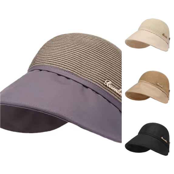 Xijirk Sun Hat with Curved Wide Brim for Outdoor Travel Gardening Daily Life for Adult Female Breathable Woven Sun Cap,Light Purple,One Size