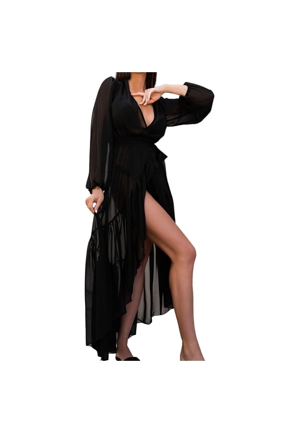 Swimsuit Coverup for Women,Womens Beach Vacation Sun Swimsuit Cover Up Loose Fit Wrap,Cover Ups for Swimwear Women,M,Black
