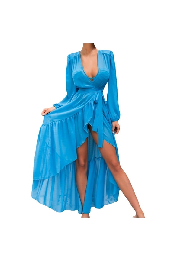 Swimsuit Coverup for Women,Womens Beach Vacation Sun Swimsuit Cover Up Loose Fit Wrap,Cover Ups for Swimwear Women,M,Blue