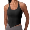 thumbnail image 1 of Xijirk Tank Tops Butterluxe Y Back Longline Sports Bra with Spaghetti Straps Racerback Padded Yoga Workout Crop Tank Top for Fitness Camisole Tops for Women,Black,XL, 1 of 4