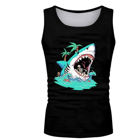 Xijirk Tank Tops Men,Floral Print Tank Top Sleeveless Design for Spring Summer Casual Wear Lightweight Breathable T Shirt Vest for Style,Mens Tank Top,Black,4XL