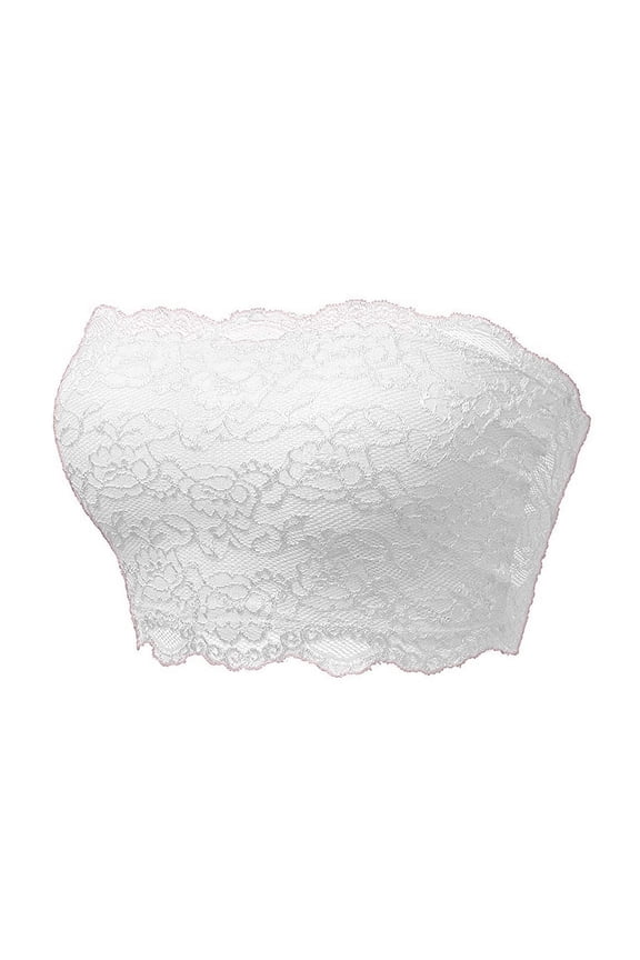 Tank Tops Seamless Tube Top Lace Back Design Fashionable Bust Wrapping Undergarment Comfortable Stretchy Fit Camisole Tops for Women,White,M