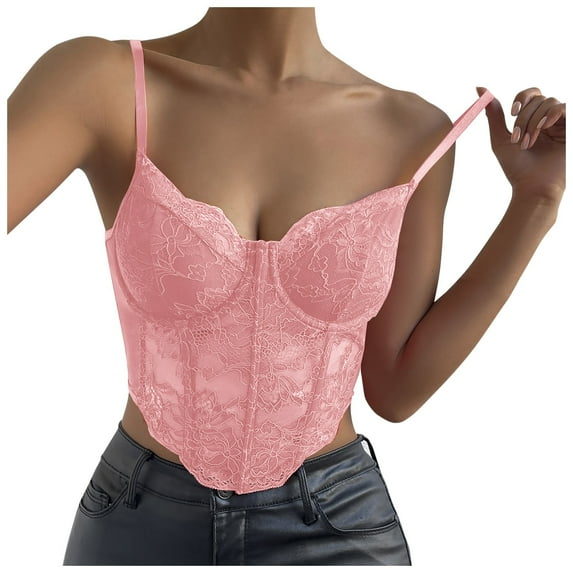 Xijirk Tank Tops Lace Trim Fishbone Slim Fit Camisole Top for Elegant Daily Wear Camisole Tops for Women,Pink,M