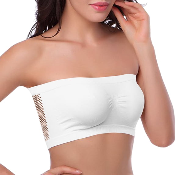 Xijirk Tank Tops for Women Non Padded Bandeau Bra Wire Free Strapless Convertible Bralettes Basic Tube Top Bra for Daily Wear and Light Activity,M