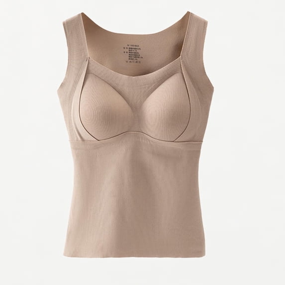Xijirk Tank Tops for Women Seamless Thermal Underwear Top with Fixed Cup Textured Brushed for Warmth and Comfort,XL