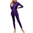 thumbnail image 1 of Xijirk Tankini Swimsuits for Women,Full Coverage Long Sleeve Swimsuit Rash Guard Swimwear Bathing Suit Modest Athletic Swimwear For Beach Surfing Swimming Pool,Swimsuit for Women,4XL,Purple, 1 of 4