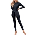thumbnail image 1 of Xijirk Tankini Swimsuits for Women,Full Coverage Long Sleeve Swimsuit Rash Guard Swimwear Bathing Suit Modest Athletic Swimwear For Beach Surfing Swimming Pool,Swimsuit for Women,L,Black, 1 of 5