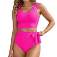 thumbnail image 1 of Xijirk Tankini Swimsuits for Women,Solid Color Bikini Set High Waist Tankini Top with Bottom Sports Swimwear Two Piece Bathing Suit for Swimming Beach,Swimsuit for Women,S,Red, 1 of 5