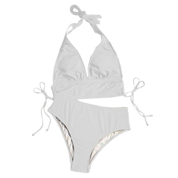 Xijirk Tankini Swimsuits for Women,Tankini Set Two Piece Solid Color Swimwear Adjustable Side Drawstring Design Tank Top with Briefs Flattering Bathing Suit Beach and Pool,Womens Swimsuits,S,White