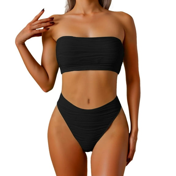 Xijirk Tankini Swimsuits for Women,Tankini Sets Two Piece Swimwear Bikini Top with High Waisted Tummy Control Bottom Quick Dry Chlorine Resistant Bathing Suits,Swimsuit for Women,M,Black