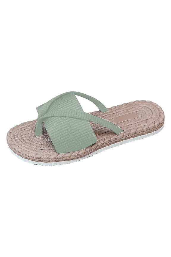 Thong Sandals for Women Breathable Flip Flops Soft Flat Sole Casual Shoes for Beach Wear Poolside Relaxation and Everyday Errands,Green,8.5