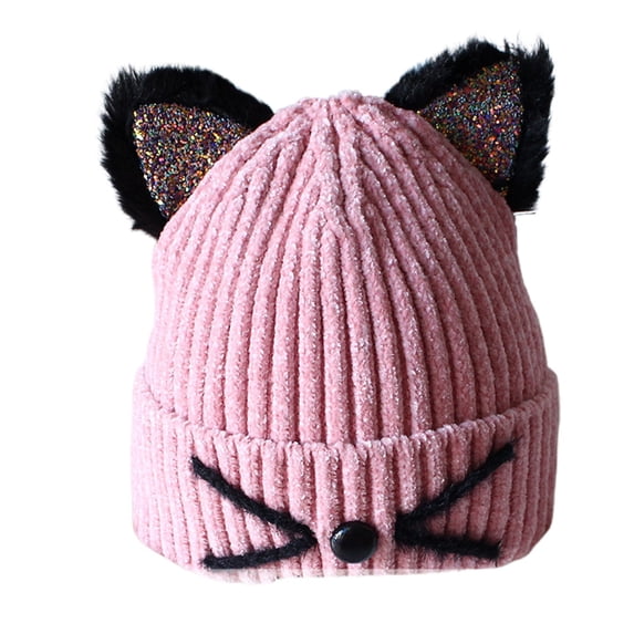 Xijirk Toddler Animal Themed Knitted Hat Warm Soft Yarn Beanie with Cute Cat Design for Winter Outdoor Wear,1-6 Years