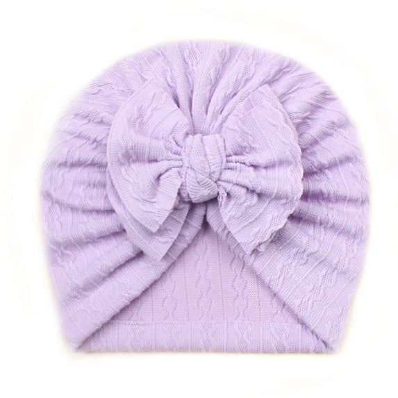 Xijirk Toddler Baby Boys Girls Cap Beanie with Bowknot Elastics Turban Hat Soft Comfortable Headwear for Everyday Cute Outfits,Z03 Purple,One Size