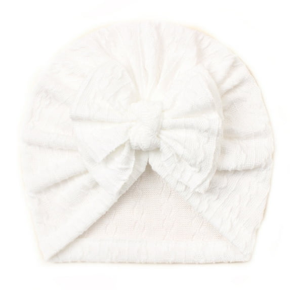 Xijirk Toddler Baby Boys Girls Cap Beanie with Bowknot Elastics Turban Hat Soft Comfortable Headwear for Everyday Cute Outfits,Z03 White,One Size