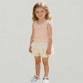 thumbnail image 1 of Xijirk Toddler Girls Ruffle Ribbed Sleeveless Top Cute Casual Summer Blouse for Kids,1-2 Years, 1 of 5
