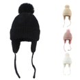 thumbnail image 1 of Xijirk Toddler Kids Boys Girls Ribbed Knit Winter Hat Featuring Sherpa Lined Earflaps and Chin Straps for Outdoor Snowy Play, 1 of 3