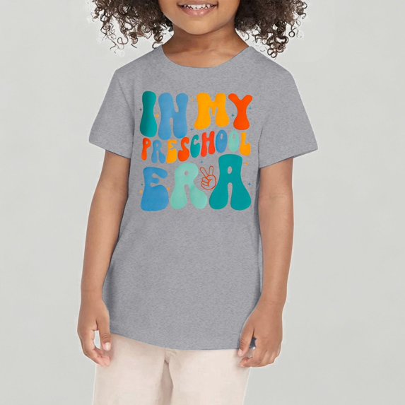 Xijirk Toddler Kids First Day of School Short Sleeve Shirt Casual Preschool Top Soft Breathable for Boys and Girls,2-3 Years
