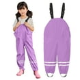 thumbnail image 1 of Xijirk Toddler Kids Rain Dungarees Windproof Waterproof Mud Jumpsuit Clothes All in One Protective Gear for Outdoor Wet Play,Z01 Purple,5-6 Years, 1 of 4