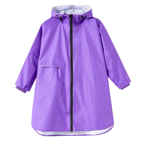 Xijirk Toddler Kids Rain Poncho Cartoon 3D Print Hooded Raincoat Waterproof Jacket for Boys Girls Outdoor Play in Wet Weather,Z01 Purple,1-4 Years