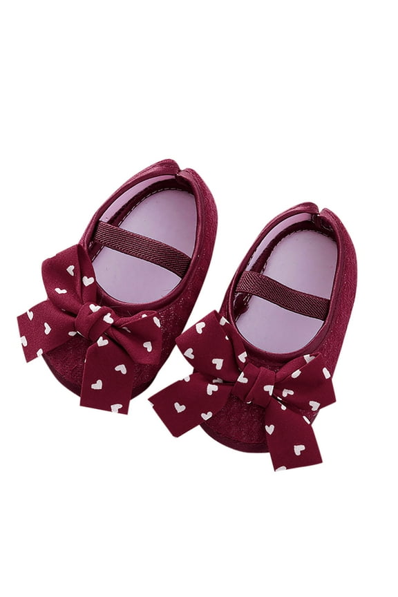 Toddler Shoes Gingham Bowknot Soft Sole Textured Upper Comfortable Flexible Stylish Footwear For Daily Outings,Red,12-15 Months