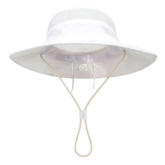 Xijirk Toddler Sun Hat Solid Color Breathable Mesh Bucket Hats Adjustable Chin Strap Kids Outdoor Beach Activities Summer Play Daily Wear,Z04 White,2-6 Years
