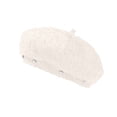 thumbnail image 1 of Xijirk Unisex Beret Hat Textured Loose Weave Body Round Bead Ornaments Elastic Inner Fit for Daily Styling Casual Matching Daily Outside Activities,Beige,One Size, 1 of 3