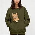 thumbnail image 1 of Xijirk Unisex Crewneck Sweatshirt with Cat Print Kangaroo Pocket Long Sleeve Pullover for Pet Lover Daily Casual Outfit, 1 of 8
