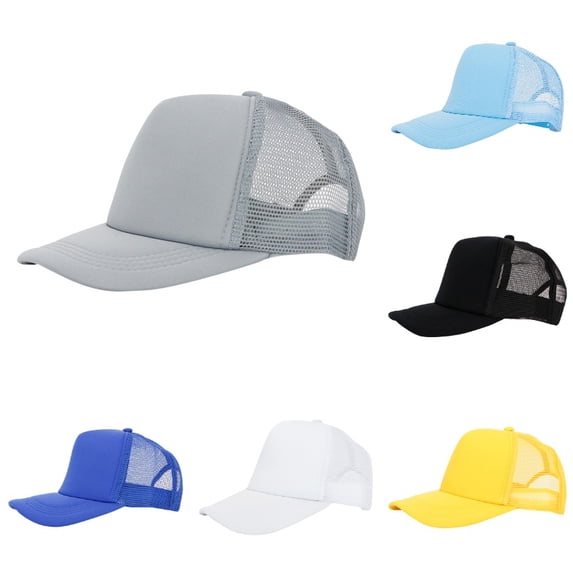 Xijirk Unisex Front Block Back Net Headwear Curved Brim Structure Open Rear Layout for Road Travels Outdoor Outings Everyday Head Shield,Grey,M