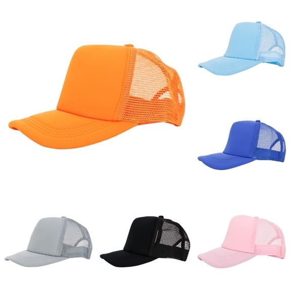 Xijirk Unisex Front Block Back Net Headwear Curved Brim Structure Open Rear Layout for Road Travels Outdoor Outings Everyday Head Shield,Orange,M