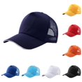 thumbnail image 1 of Xijirk Unisex Summer Front Solid Rear Mesh Headwear Brim Edged Detail Rear Adjustable Frame for Outdoor Trips Daily Open Air Moments,Navy,One Size, 1 of 4