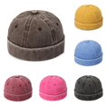 thumbnail image 1 of Xijirk Washed Denim Cap Rolled Brimless Headwear for Street Style Daily Walking Travel Casual Outdoor Activities,Coffee,One Size, 1 of 3