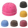 thumbnail image 1 of Xijirk Washed Denim Cap Rolled Brimless Headwear for Street Style Daily Walking Travel Casual Outdoor Activities,RD1,One Size, 1 of 3