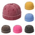 thumbnail image 1 of Xijirk Washed Denim Cap Rolled Brimless Headwear for Street Style Daily Walking Travel Casual Outdoor Activities,RD2,One Size, 1 of 2