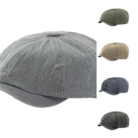 Xijirk Washed Newsboy Cap for Men Distressed Boy Hat for Daily Commute Travel Outdoor Spring Autumn Casual Occasions,Grey,One Size