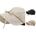 thumbnail image 1 of Xijirk Wide Brim Sun Hat Lightweight Bow Tie Fisherman Cap for Outdoor Travel Beach Daily Casual Walking Wear,Beige,One Size, 1 of 4