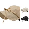 thumbnail image 1 of Xijirk Wide Brim Sun Hat Lightweight Bow Tie Fisherman Cap for Outdoor Travel Beach Daily Casual Walking Wear,Khaki,One Size, 1 of 4