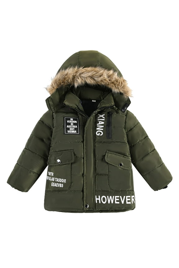 Winter Boy Jacket Coat Hooded Coat Kids Warm Clothes Jacket Boys Coat&jacket,Size 3-4 Years