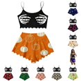 thumbnail image 1 of Xijirk Women 2 Piece Cami Short Pajama Set Skeleton Hand Print Spaghetti Strap Loungewear for Halloween Party and Daily Wear, 1 of 6