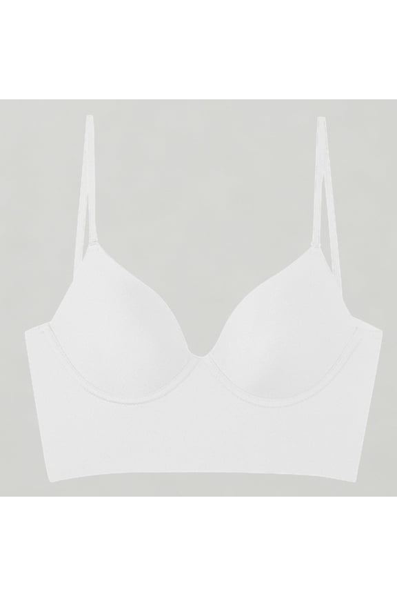 Xijirk Women Backless Bra Sling Seamless Triangle Cup Gathered Innerwear,34