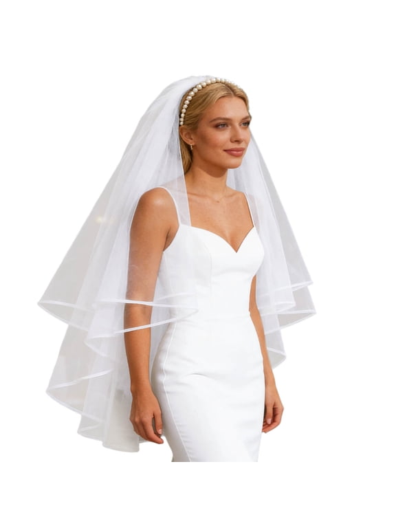 Xijirk Women Bridal Headpiece with Veil All in One Wedding Bride Hair Accessory Hair Accessories for Daily Wear,One Size