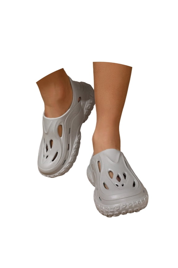Women Casual Sandals Breathable Beach Shoes Comfortable Flat Walking Footwear Women Sandals for Summer Vacation Travel,Grey,9.5