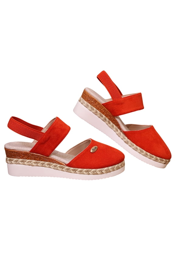 Women Casual Sandals Platform Wedge Beach Shoes Comfortable Slide Design Women Sandals for Spring Summer Wear and Walking,Orange,7