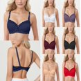 thumbnail image 1 of Xijirk Women Lace Longline Bra Underwire Adjustable Strap Bow Bustier Bra for Daily Wear and Date Outfit Layering,Blue,40, 1 of 5