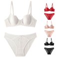 thumbnail image 1 of Xijirk Women Lace Underwire Bra and Panty Set Sheer Mesh Bow Adjustable Strap Set for Dating and Nightwear,White,XXL, 1 of 4