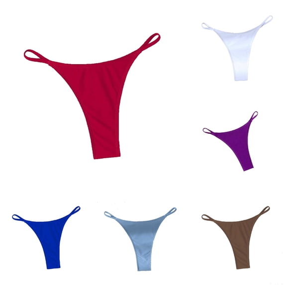 Xijirk Women Minimal Thin Strap Brief Panties Loop Side Straps Narrow Cut Front Body Soft Weave Mild Stretch Fit for Swim and Casual Daily Wear,RD2,M