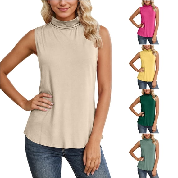 Xijirk Women Neck Sleeveless Tank Top Cutout Shoulder Flowy Casual Blouse for Daily Outfit,Beige,M