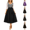 thumbnail image 1 of Xijirk Women Oktoberfest Dress Leopard Print Bodice Midi with Tie Waist Sash for Halloween and Festival Themed Party,S, 1 of 4