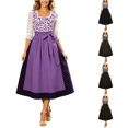 thumbnail image 1 of Xijirk Women Oktoberfest Dress Leopard Print Bodice Midi with Tie Waist Sash for Halloween and Festival Themed Party,S, 1 of 4