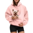 thumbnail image 1 of Xijirk Women Pet Carrier Hoodie Soft Fuzzy Fleece Diagonal Pet Carry Pouch Drawstring Hood Oversized Fit for Pet Lovers Everyday Loungewear and Home Pet Cuddle Moments,M, 1 of 6