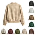 thumbnail image 1 of Xijirk Women Polka Dot Bomber Jacket Zip Up Long Sleeve Ribbed Trim Coat for Spring Fall Daily Wear, 1 of 7